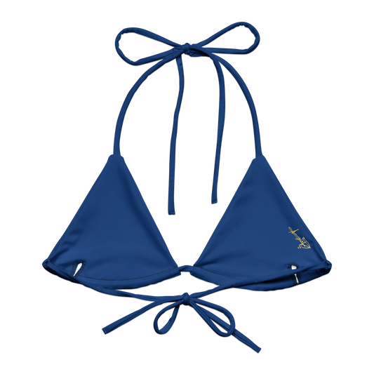Top de bikini de cuerdas reciclado con estampado integral