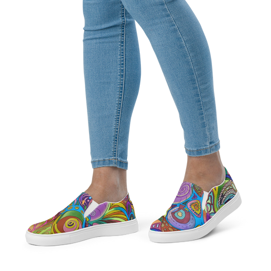 Zapatillas lona sin cordones Doodle para mujer