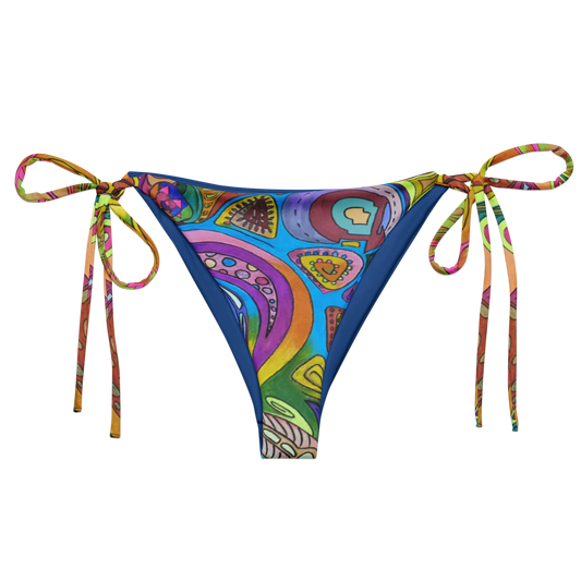 Doodle: Braguita de bikini de cordones reciclada con estampado integral