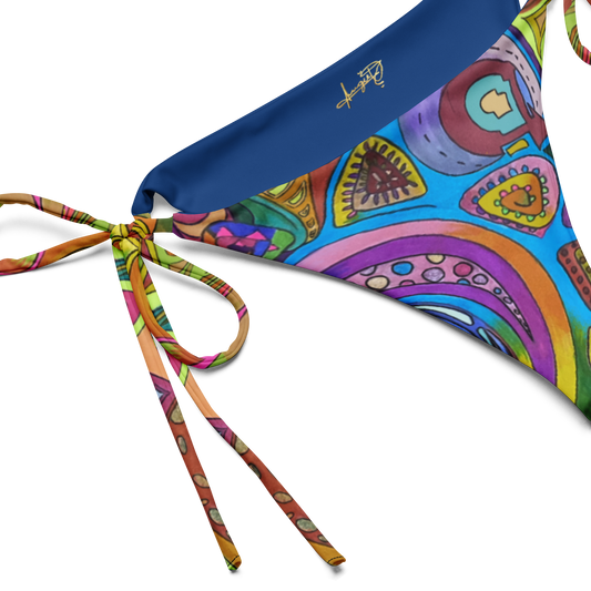 Doodle: Braguita de bikini de cordones reciclada con estampado integral