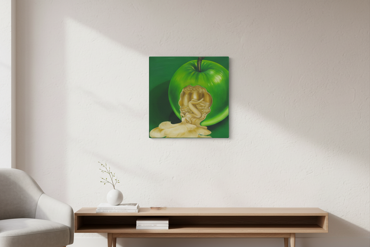Green Apple Wall Mockup