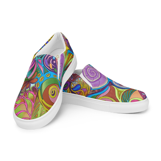 Zapatillas lona sin cordones Doodle para mujer